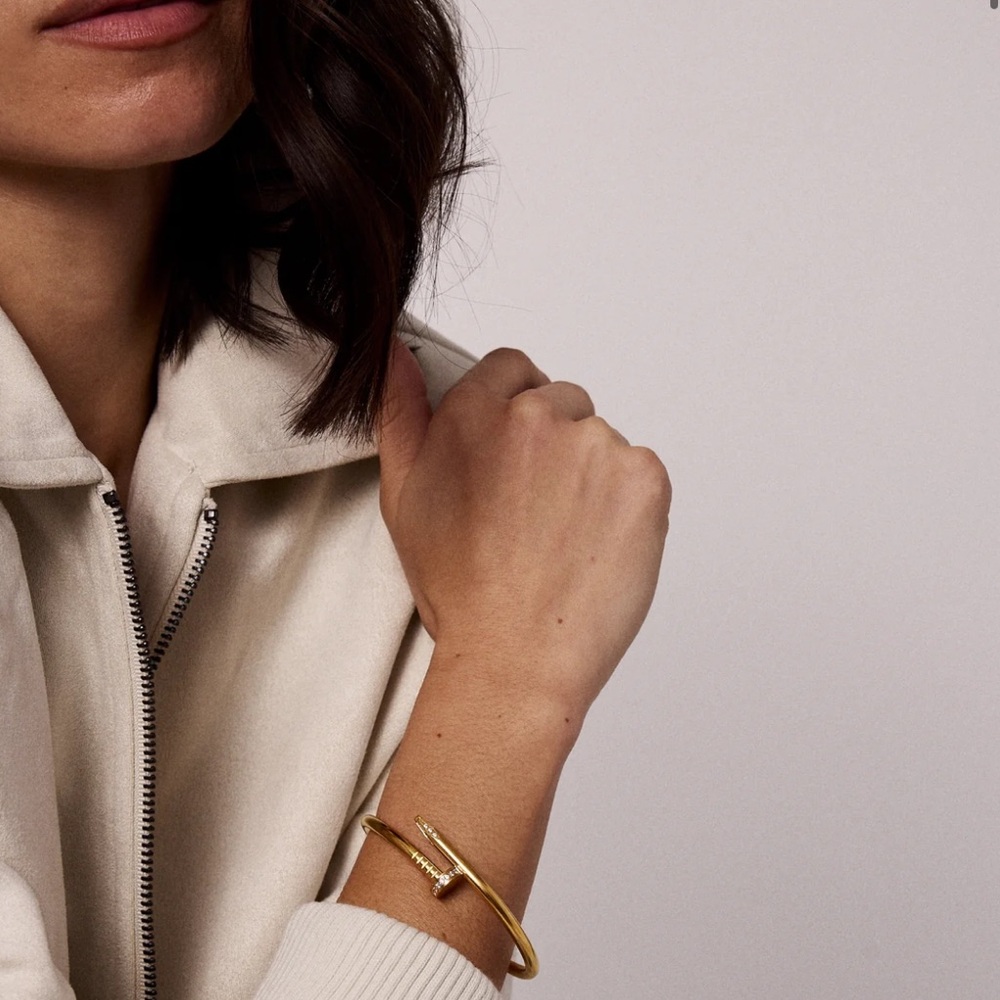 NWTs Nailed It Stainless Steel Gold Bracelet - Picture 2 of 3